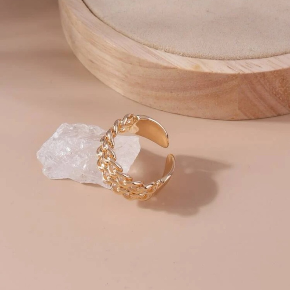 Gold Chain Ring adjustable - Picture 3 of 5